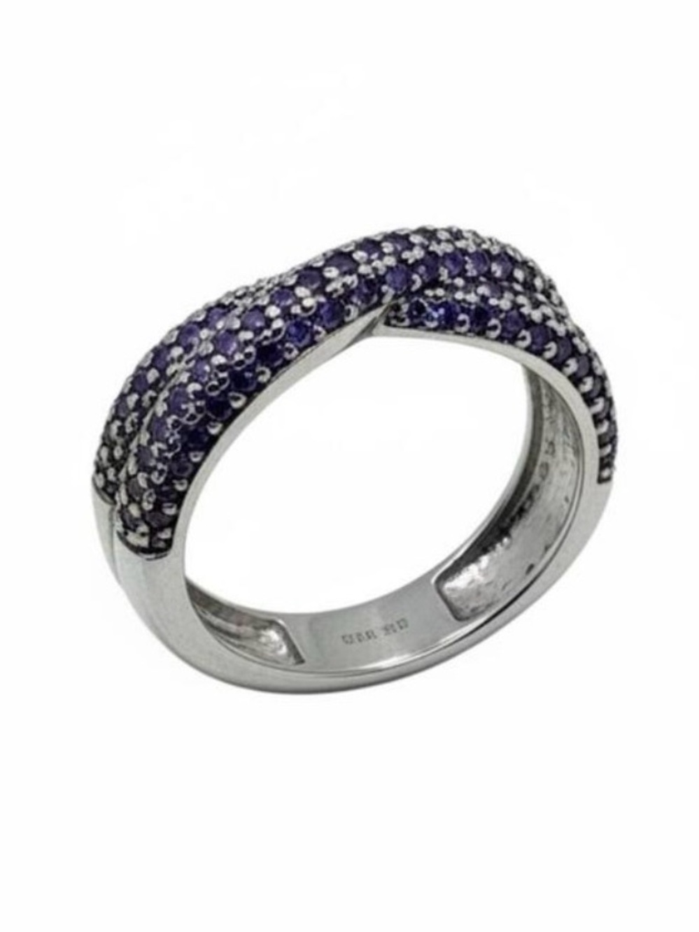 Bomb Party Amethyst Cubic
Zirconia Hematite Plated Ring size 7
